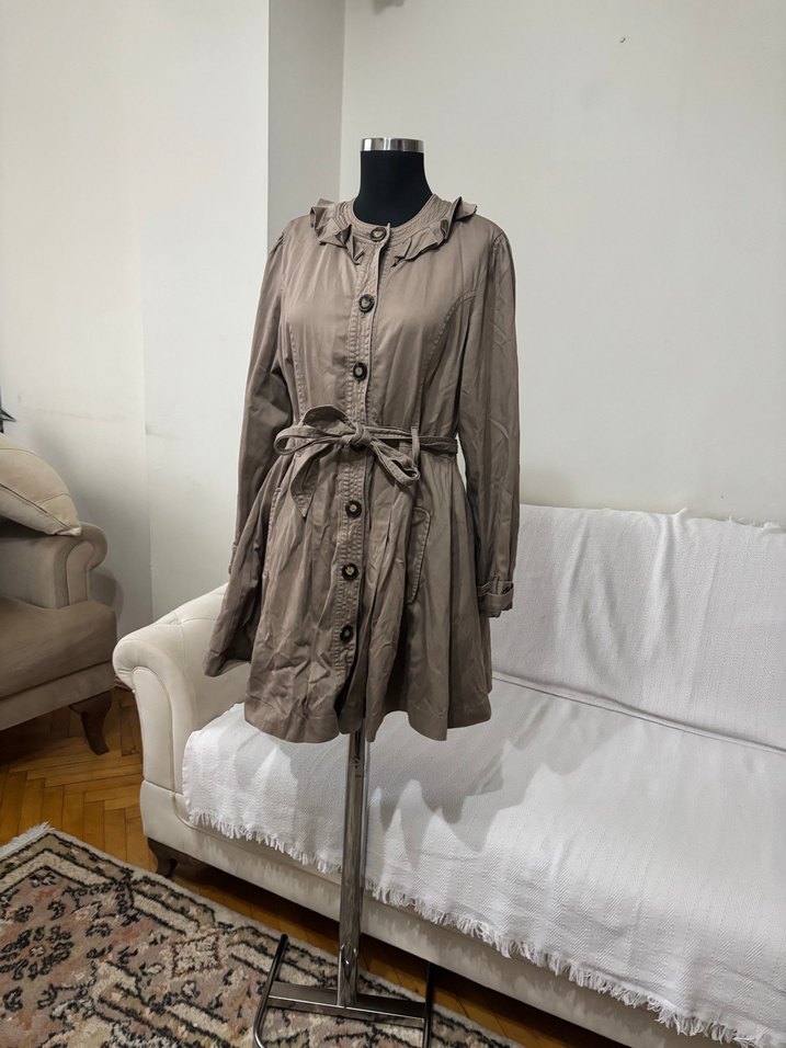 Bej Midi Kadın Trençkot - Görsel 2