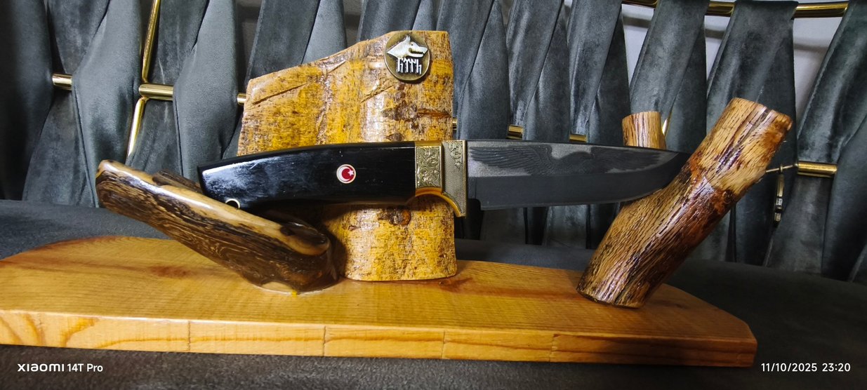 Kartal işlemeli Bohler D2 Çelik Bıçak - Görsel 2