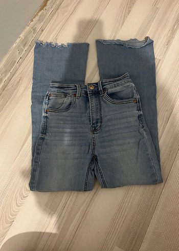 Stradivarius Yuksek Bel Acik Mavi Denim Jean