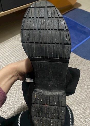 Siyah Süet Dizüstü Botlar - Görsel 3