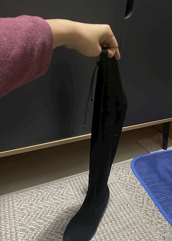 Siyah Süet Dizüstü Botlar - Görsel 2