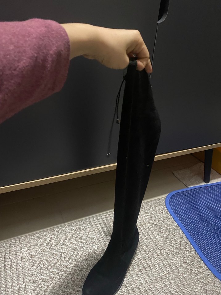 Siyah Süet Dizüstü Botlar - Görsel 2