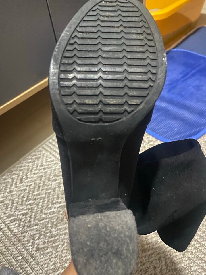 Siyah Süet Diz Üstü  Çizme - Görsel 3