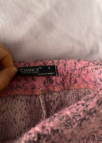 Pembe Örgü Mini Etek-Bluz takım - Görsel 4