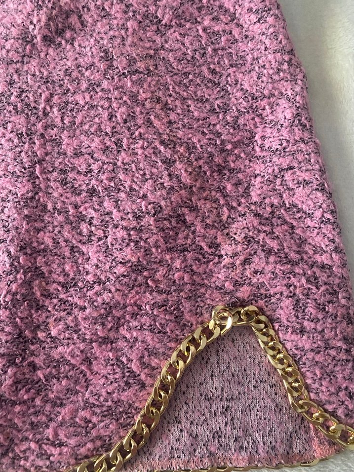 Pembe Örgü Mini Etek-Bluz takım - Görsel 2