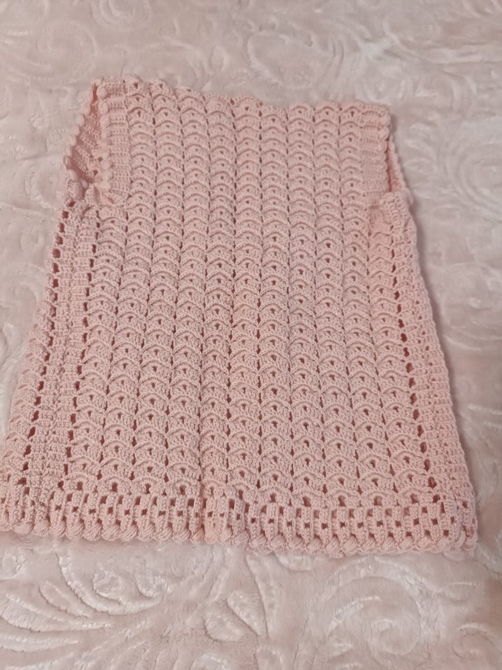 Pembe Kız Çocuk Örgü Panço - Görsel 2