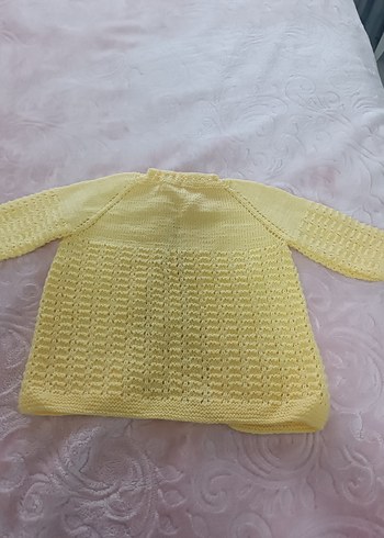 Sarı Örgü Kız Çocuk Hırka - Görsel 2