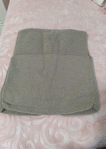 Kız Çocuk Gri Nakışlı Örgü Süveter - Görsel 2