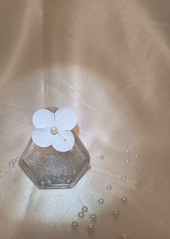 İnci Süslemeli Beyaz Hediye Şişeleri - Görsel 2