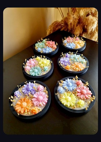 Pembe Gül Şeklinde Dekoratif Mum - Görsel 5