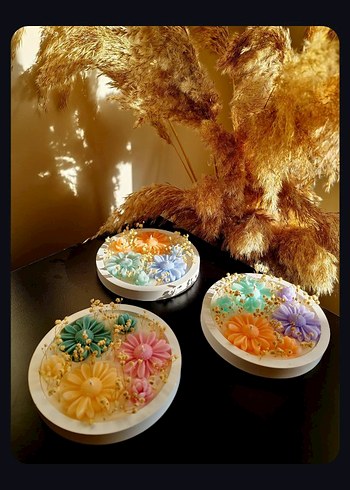 Pembe Gül Şeklinde Dekoratif Mum - Görsel 7