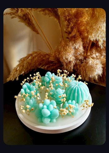 Pembe Gül Şeklinde Dekoratif Mum - Görsel 8