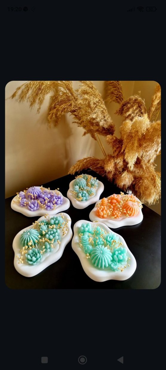 Pembe Gül Şeklinde Dekoratif Mum - Görsel 4