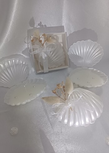 Beyaz Kabartmalı Mum ve Şeffaf Kutusu - Görsel 2