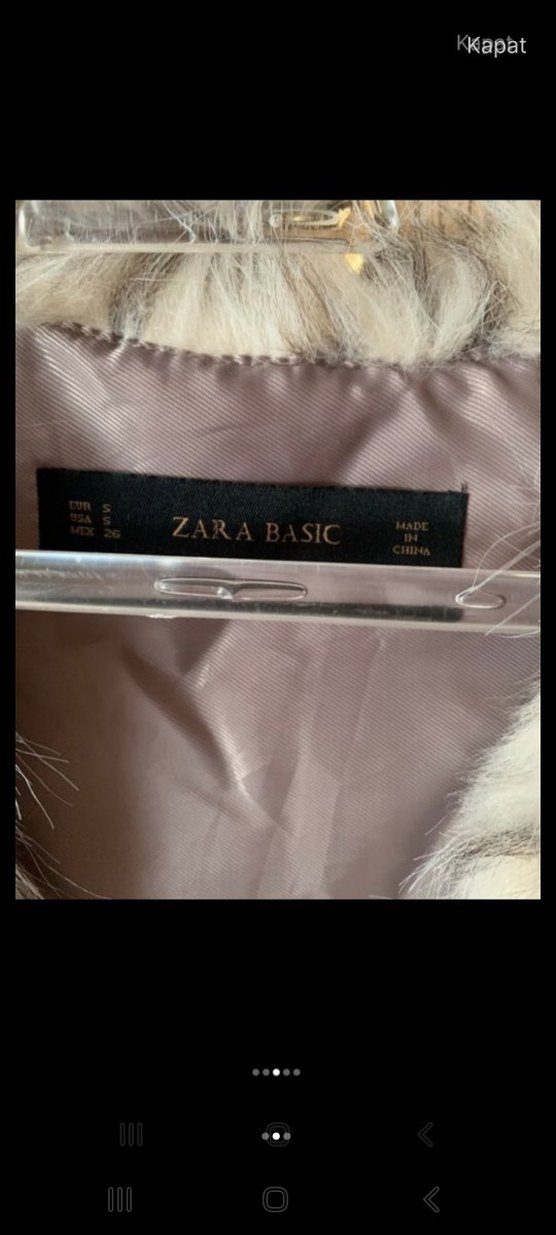 Gri Zebra Desenli Kürklü Kadın Yelek - Görsel 2