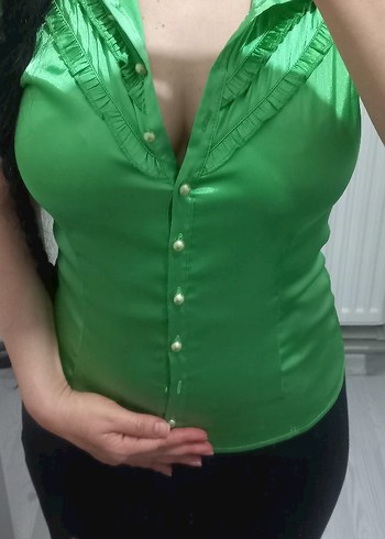 Parlak Yeşil gömlek - Görsel 6