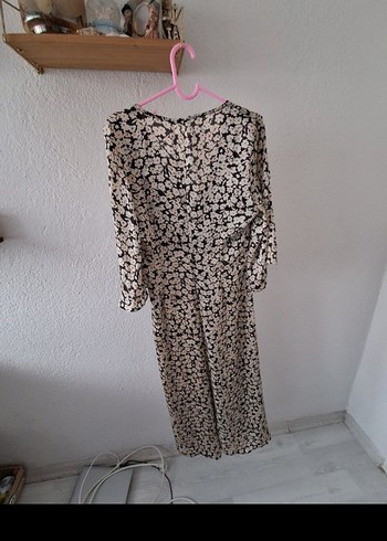 Bej V Yakalı Uzun Bohem Elbise - Görsel 5