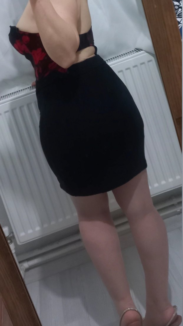 Kırmızı Dantel Detaylı Straplez Korse - Görsel 4