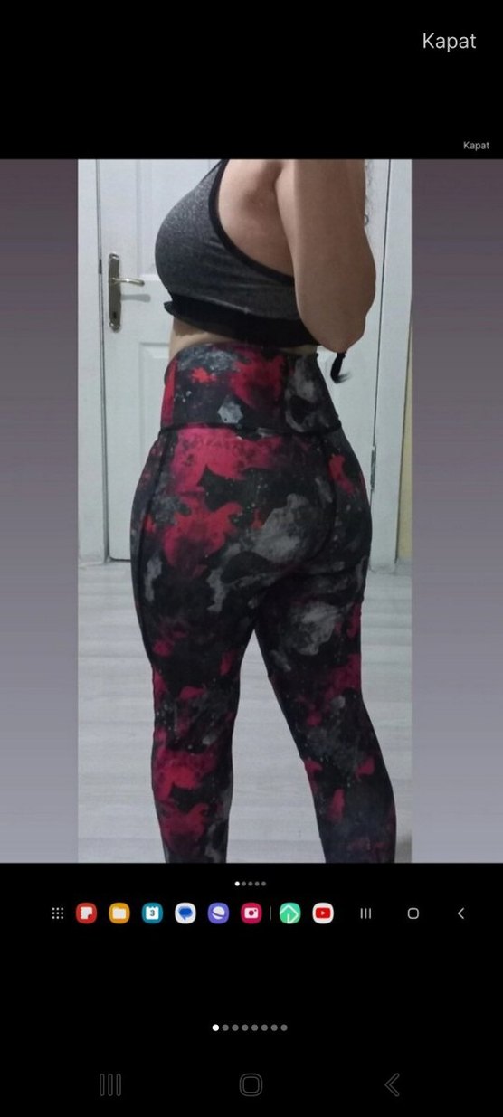 Siyah Kadın Spor Tayt - Günlük Şıklık - Görsel 5