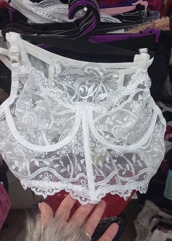 Kırmızı Mini Goth Büstiyer Sütyen - Görsel 3