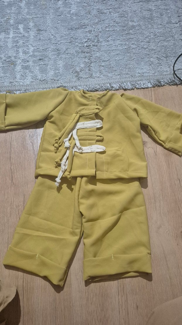 Düğmeli yag yeşili  Bebek Takımı - Görsel 2