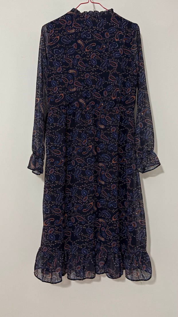 Uzun Kadın Bohem Lacivert Elbise - Görsel 4