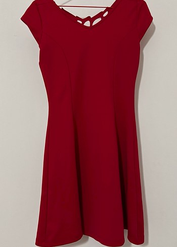 Bordo Desen Detaylı Midi Elbise - Görsel 3