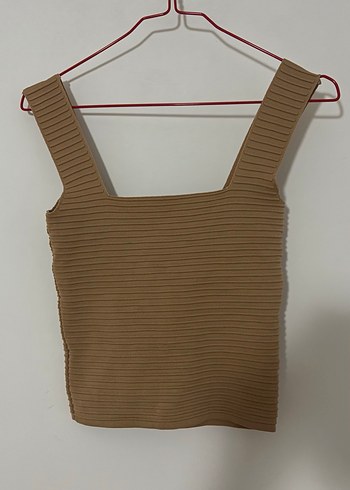 Bej Kadın Kolsuz Crop Top - Görsel 2