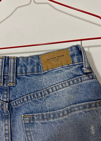 Bershka Kadın Mavi Mom Jean Pantolon - Görsel 5