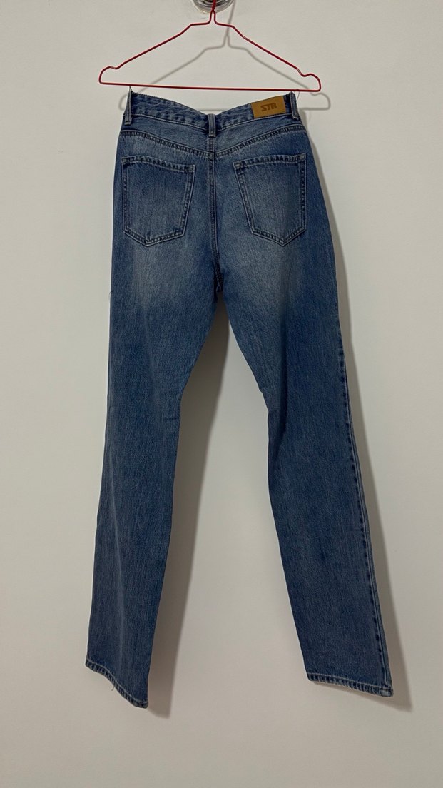 Kadın Mavi Denim Normal Paça Jean - Görsel 4