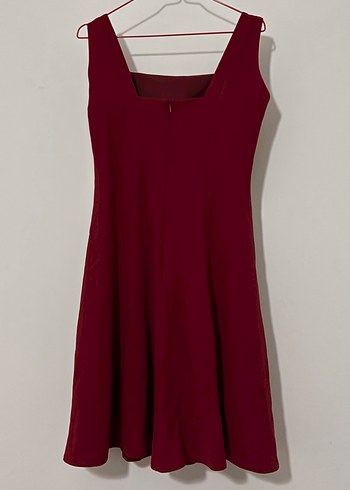 Bordo Midi elbise - Görsel 4