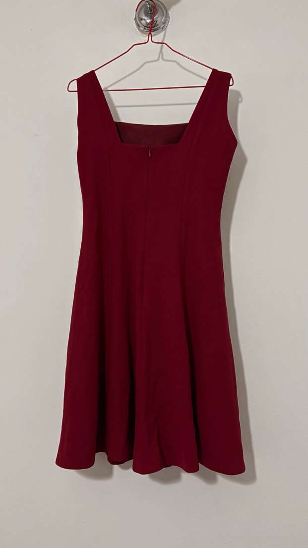 Bordo Midi elbise - Görsel 4