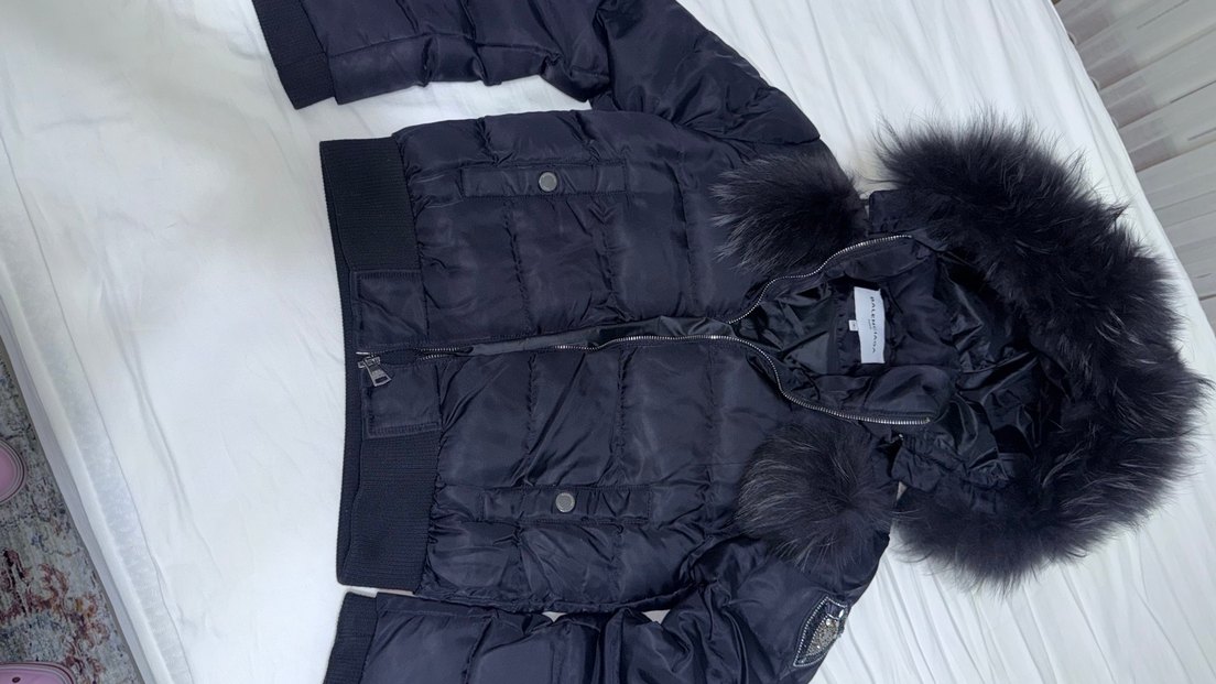 Siyah Kürklü Kadın Kışlık Mont - Görsel 2