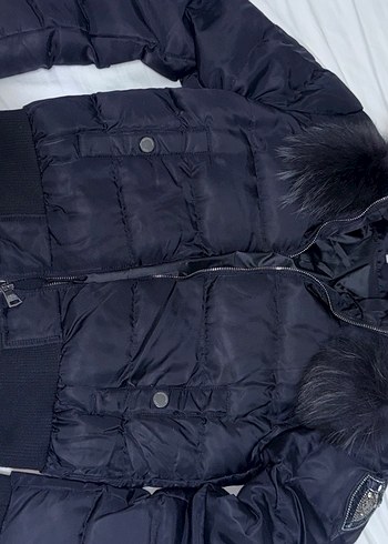 Siyah Kürklü Uzun Kadın Kış Montu - Görsel 2