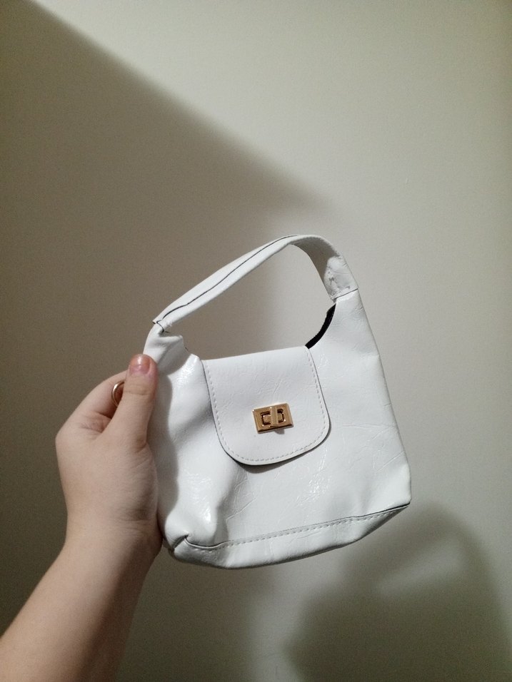 Beyaz Deri Kadın Çanta - Görsel 2