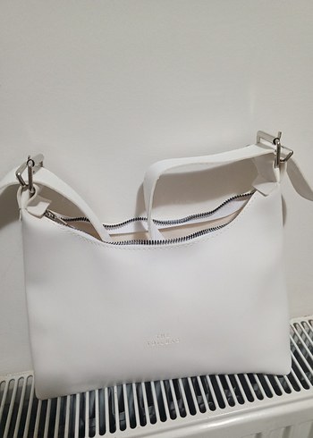 Beyaz  Deri Kadın kol Çantası - Görsel 3