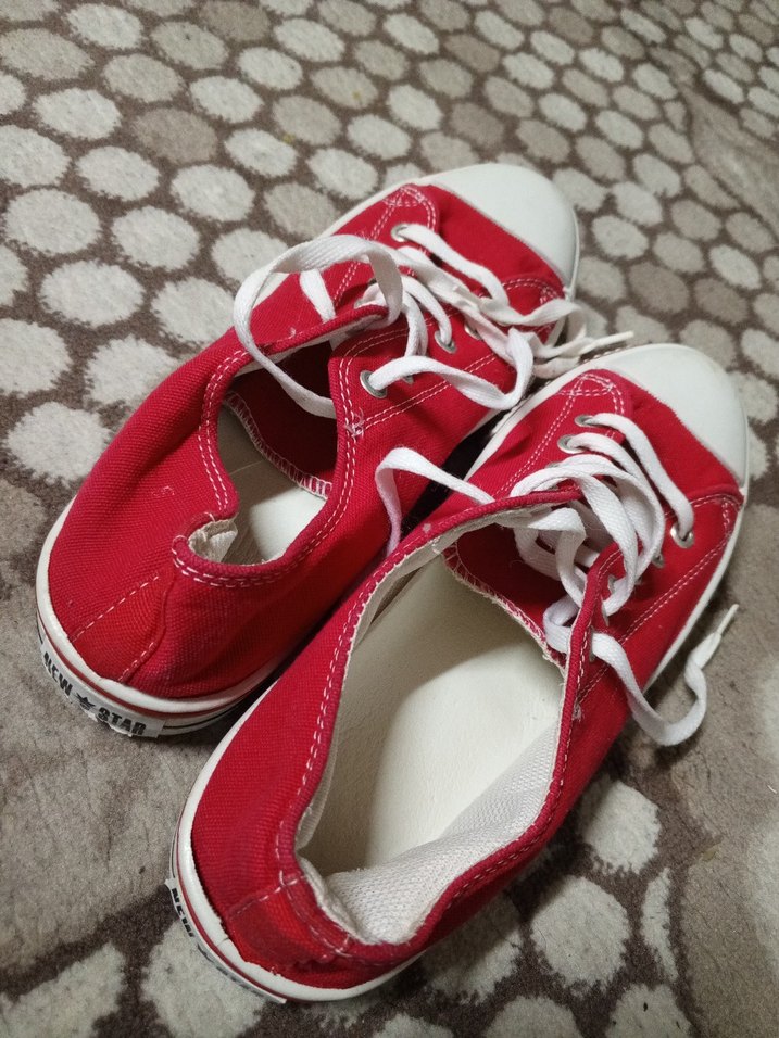 Kırmızı Kadın Düz Taban Spor Ayakkabı - Görsel 2