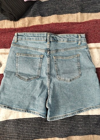 Gevşek Kesim Mini Denim Şort - Görsel 2