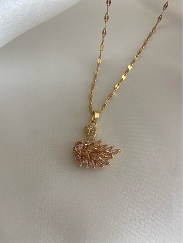 Swarovski kuğu kolye çelik