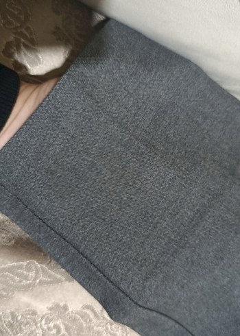 Gri Kemerli Kadın Keten Pantolon - Görsel 4