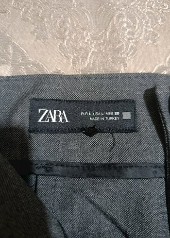 Gri Kemerli Kadın Keten Pantolon - Görsel 3