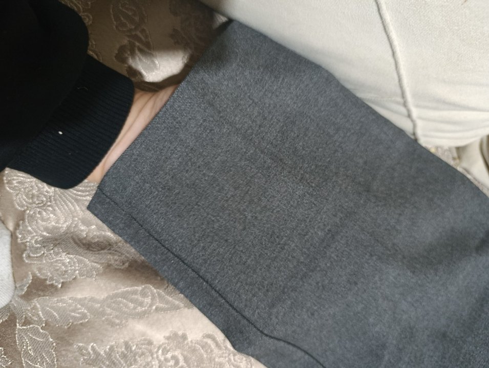 Gri Kemerli Kadın Keten Pantolon - Görsel 4