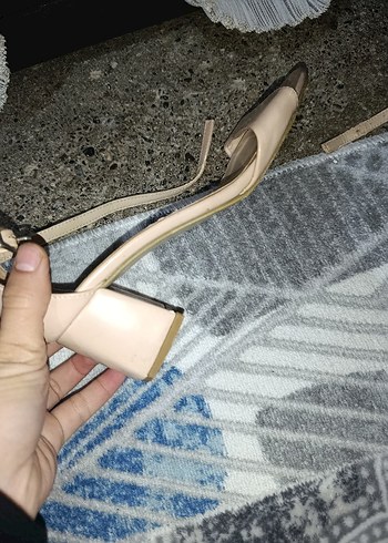 Bej Bağcıklı Kadın Topuklu Sandalet - Görsel 2