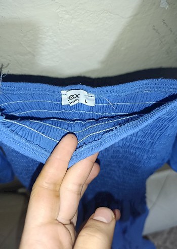 Mavi Uzun Kollu Bohem Elbise - Görsel 3