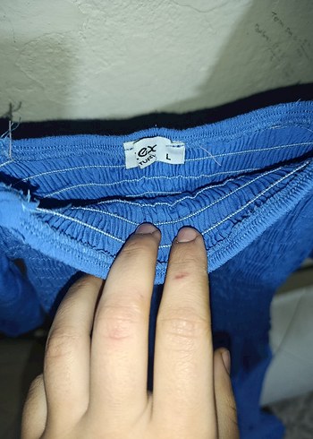 Mavi Uzun Kollu Bohem Elbise - Görsel 2