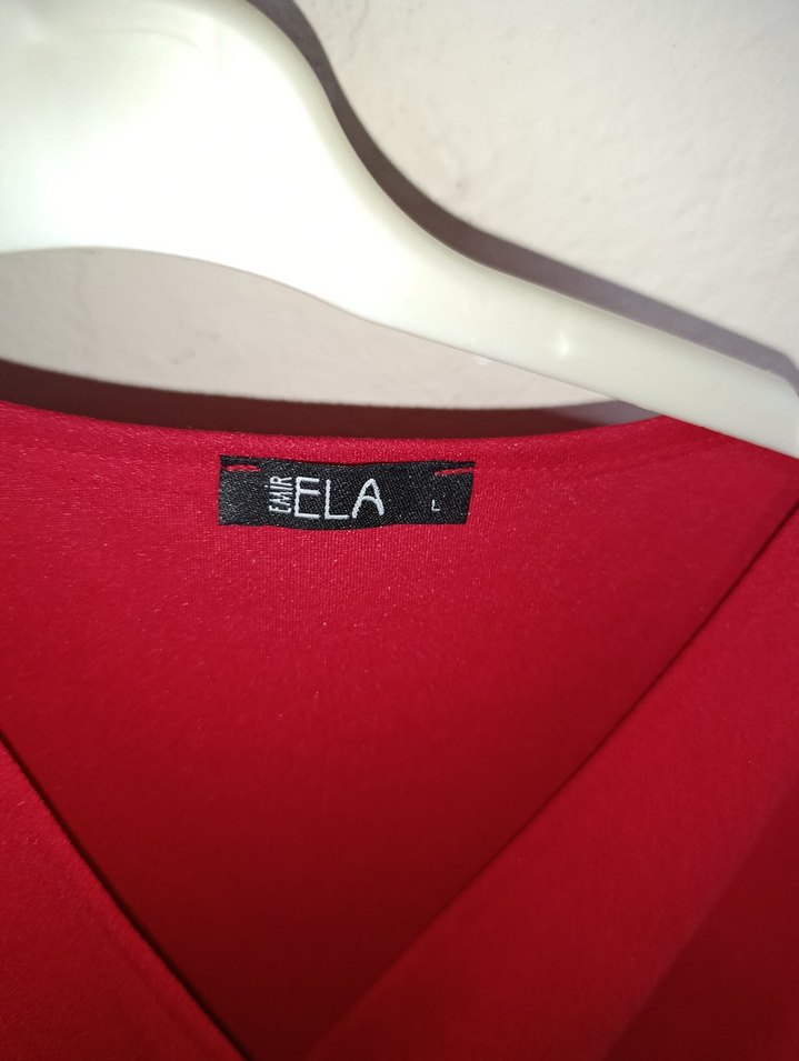 Kırmızı Mini Saten Kadın Elbise - Görsel 2