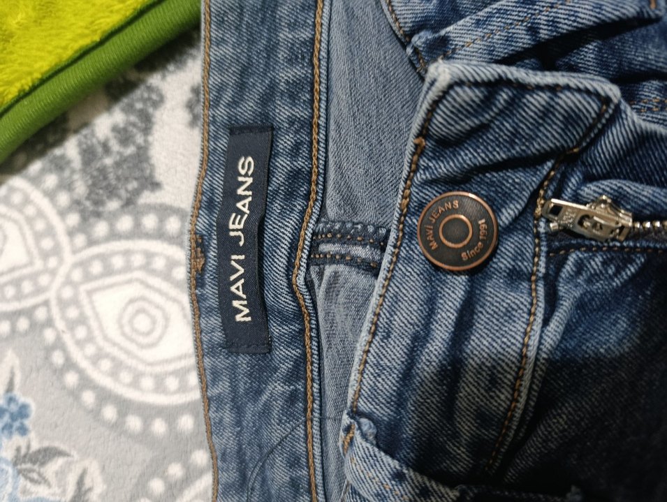 Düğmeli Mavi erkek Denim Pantolon - Görsel 2
