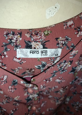 Pembe V Yaka Uzun Kollu Fırfırlı Bluz - Görsel 3