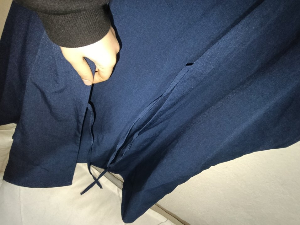 Lacivert Keten Hamile Midi Ceket - Görsel 3