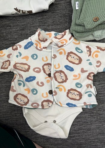 Kahverengi Aslan Baskılı Bebek Çıtçıtlı Body - Görsel 2